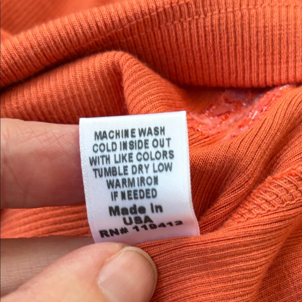 NWOT Monrow Ribbed Racerback Tank Top – Dark Orange – Size Medium - Picture 8 of 8